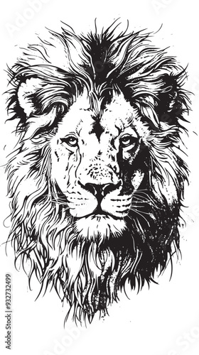 Wallpaper Mural Lion portrait lion head sketch hand drawn engraving style vector Torontodigital.ca