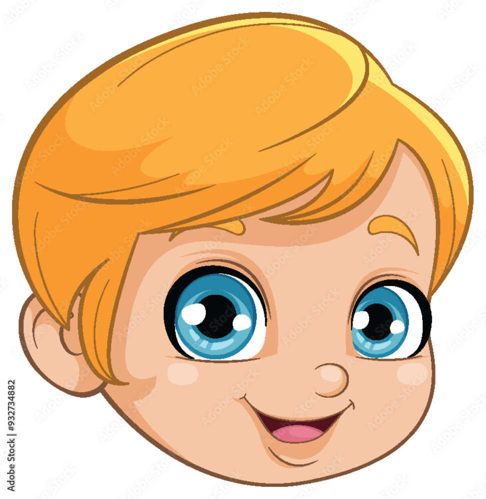 Smiling Cartoon Child Face Smiling Cartoon Child Face