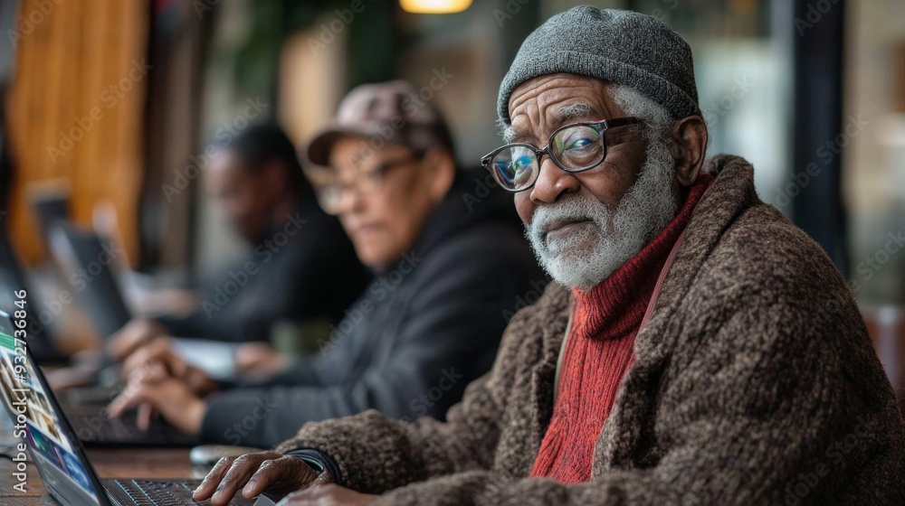 Senior Man Using Laptop. Senior Man Using Laptop.