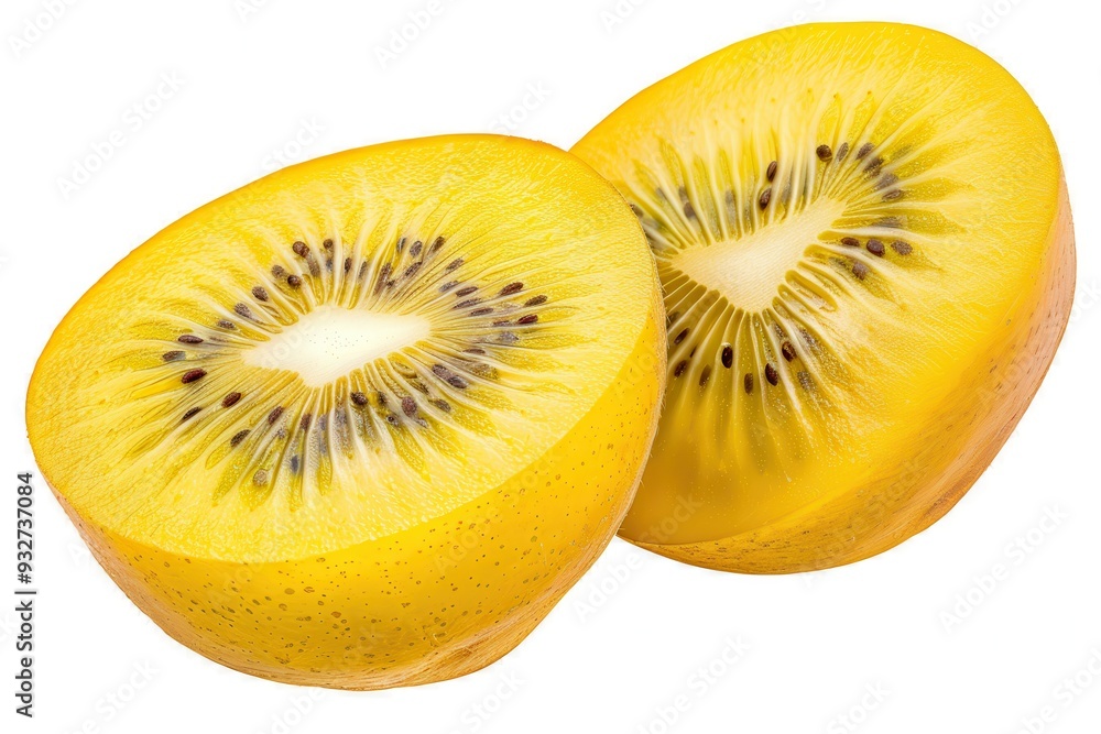 Gold Kiwi. Fresh and Juicy Kiwi Fruit Half Isolated on White Background Gold Kiwi. Fresh and Juicy Kiwi Fruit Half Isolated on White Background