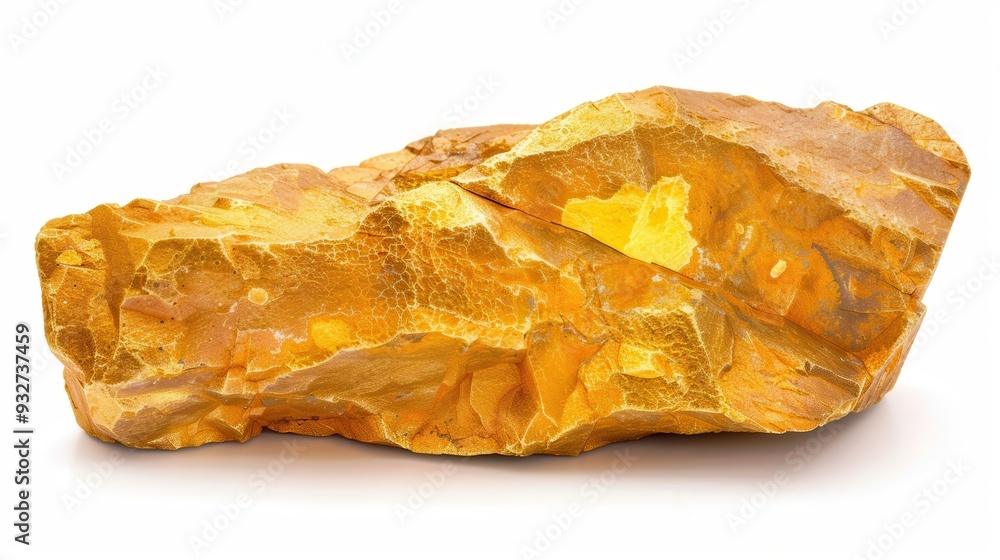 Gold Rock. Luxury Bar of Gold Jewellery Isolated on White Background Gold Rock. Luxury Bar of Gold Jewellery Isolated on White Background