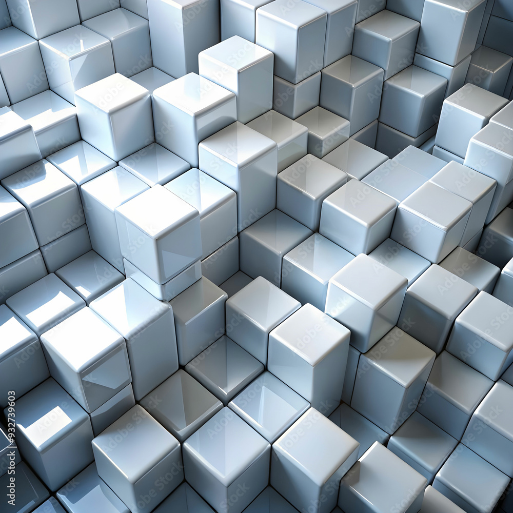3d background with white cubes
