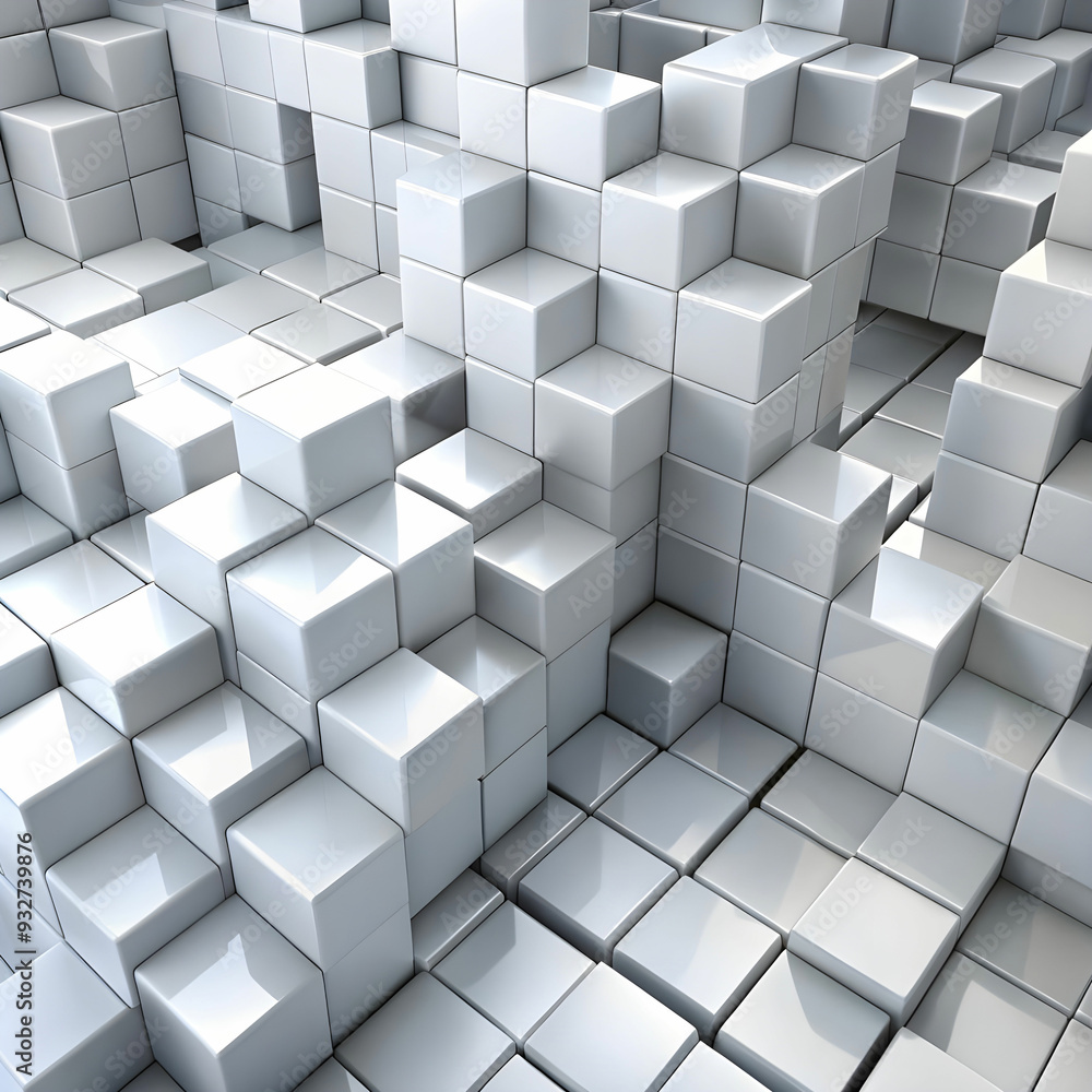 3d background with white cubes 3d background with white cubes