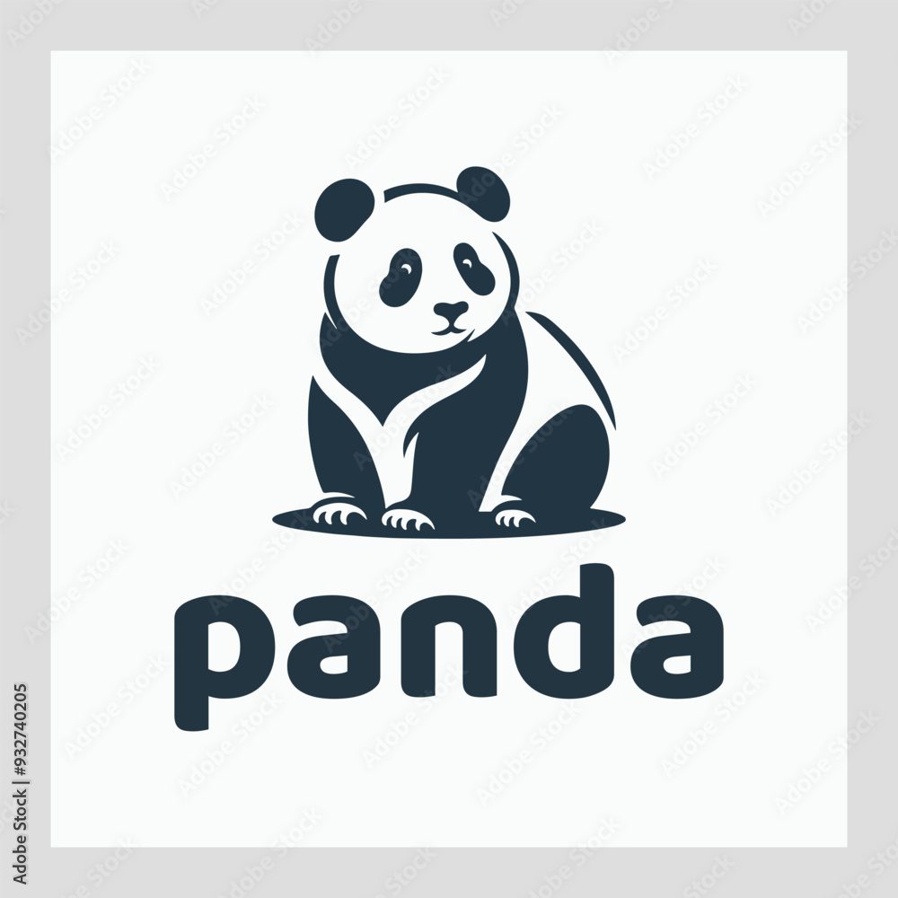Naklejka premium Panda with a illustration 