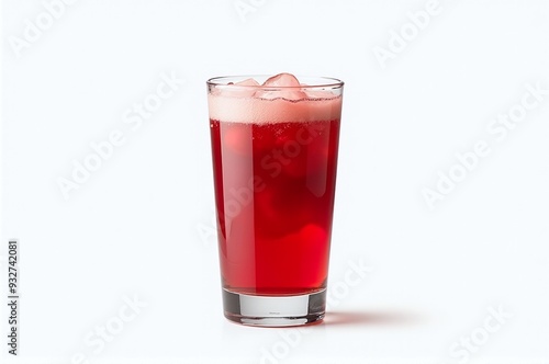 Wallpaper Mural A vibrant glass of bold red sangria with ice on a crisp white background, perfect for summer parties and festive occasions with copy space. Torontodigital.ca