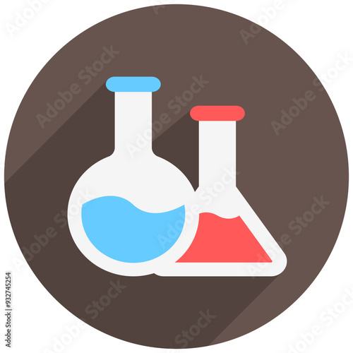 Chemistry rounded multi color icon, relate to education theme use for modern concept, UI or UX kit, web and app development