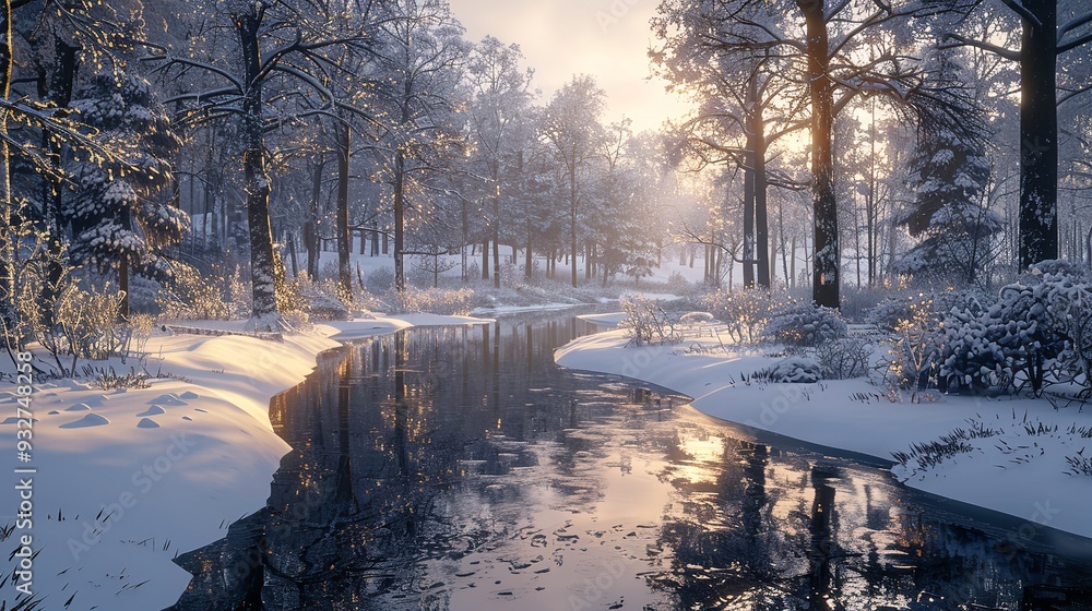 Mountain river in a snowy forest in winter. River reflection in winter mountain snow. Winter river in snowy mountains. Mountain river in a snowy forest in winter. River reflection in winter mountain snow. Winter river in snowy mountains.