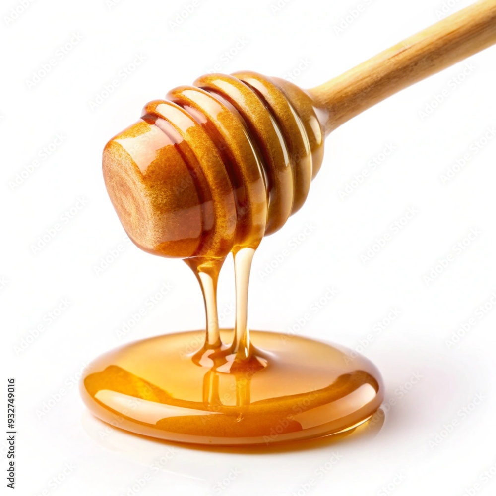 High-Quality Honey Dripping Isolated on White Background Perfect for Culinary and Health-Related Projects High-Quality Honey Dripping Isolated on White Background Perfect for Culinary and Health-Related Projects