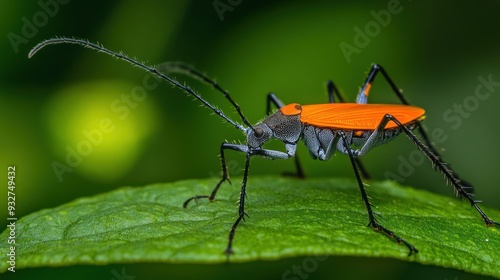 Wallpaper Mural Close-up of a species of true ladybug in the family Pyrrhocoridae or Latin name Dysdercus cingulatus background wallpaper AI generated image Torontodigital.ca