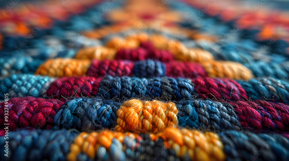 Close Up Macro Photo of a Colorful Knitted Texture Close Up Macro Photo of a Colorful Knitted Texture