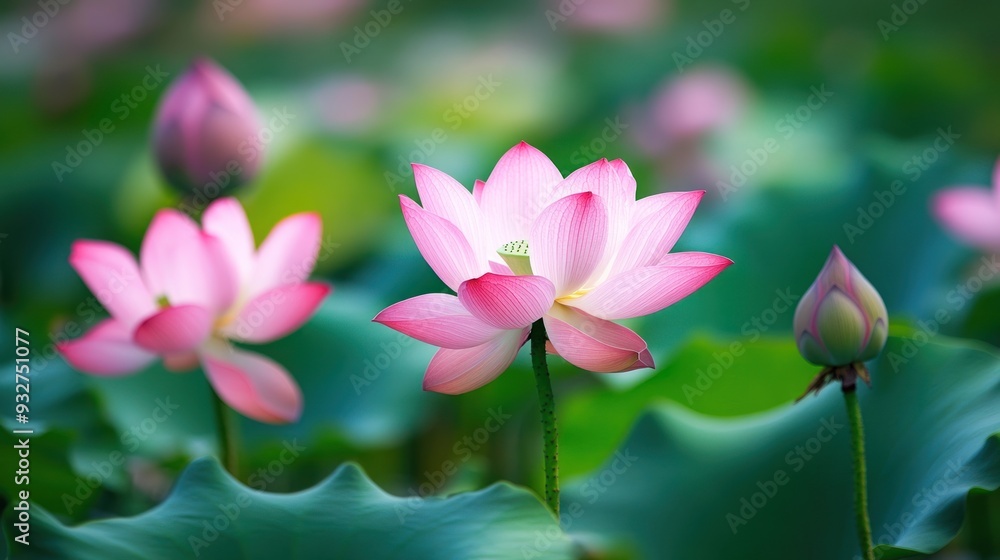 Lotus Flowers in Bloom Lotus Flowers in Bloom