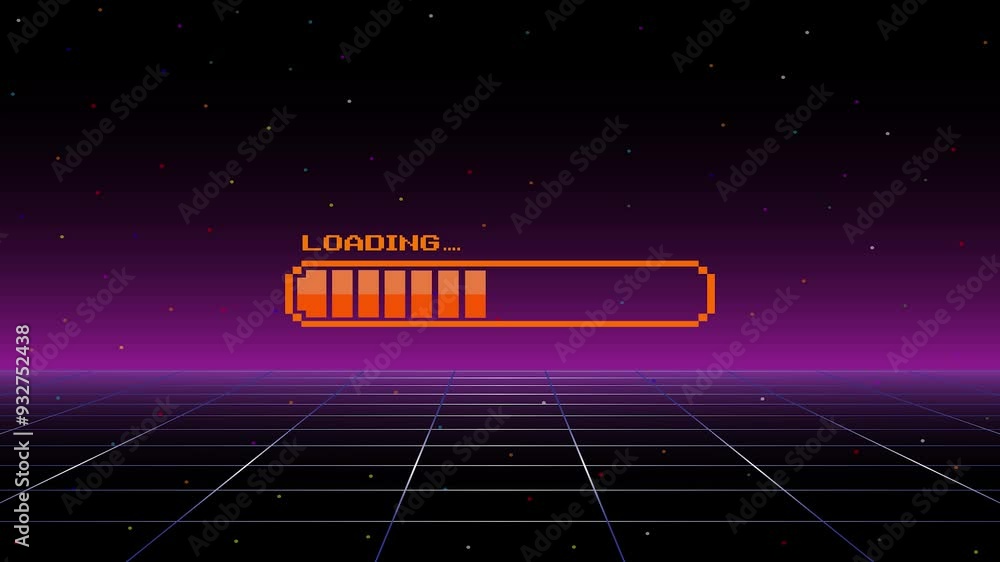 Loading Bar Pixel LOADING bar .pixel art .8 bit. retro game. for game assets in vector ...