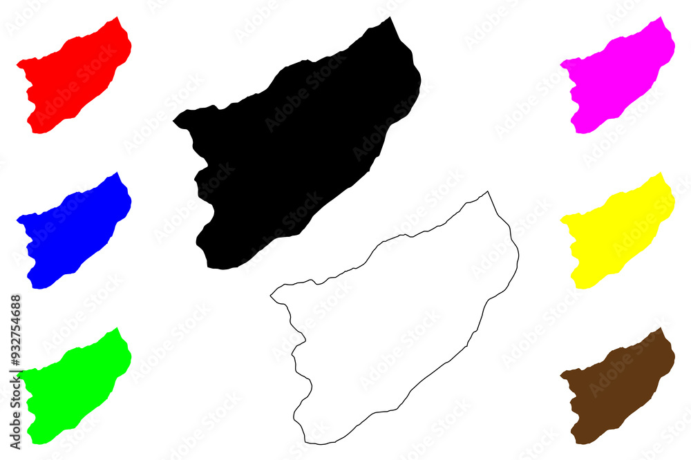 Fototapeta premium Rize (Provinces of the Republic of Turkey) map vector illustration, scribble sketch Rize ili map