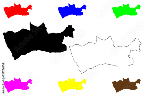 Mardin (Provinces of the Republic of Turkey) map vector illustration, scribble sketch Mardin ili map