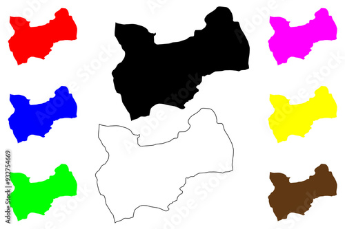 Mus (Provinces of the Republic of Turkey) map vector illustration, scribble sketch Muş ili map