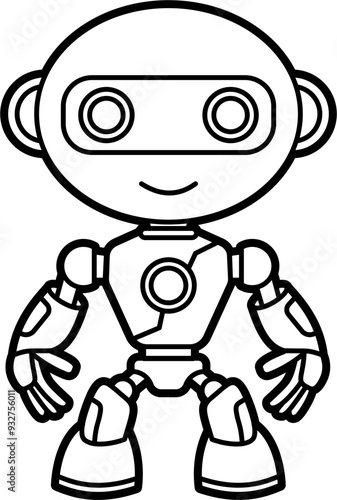 Wallpaper Mural Robot coloring outline illustration vector Torontodigital.ca