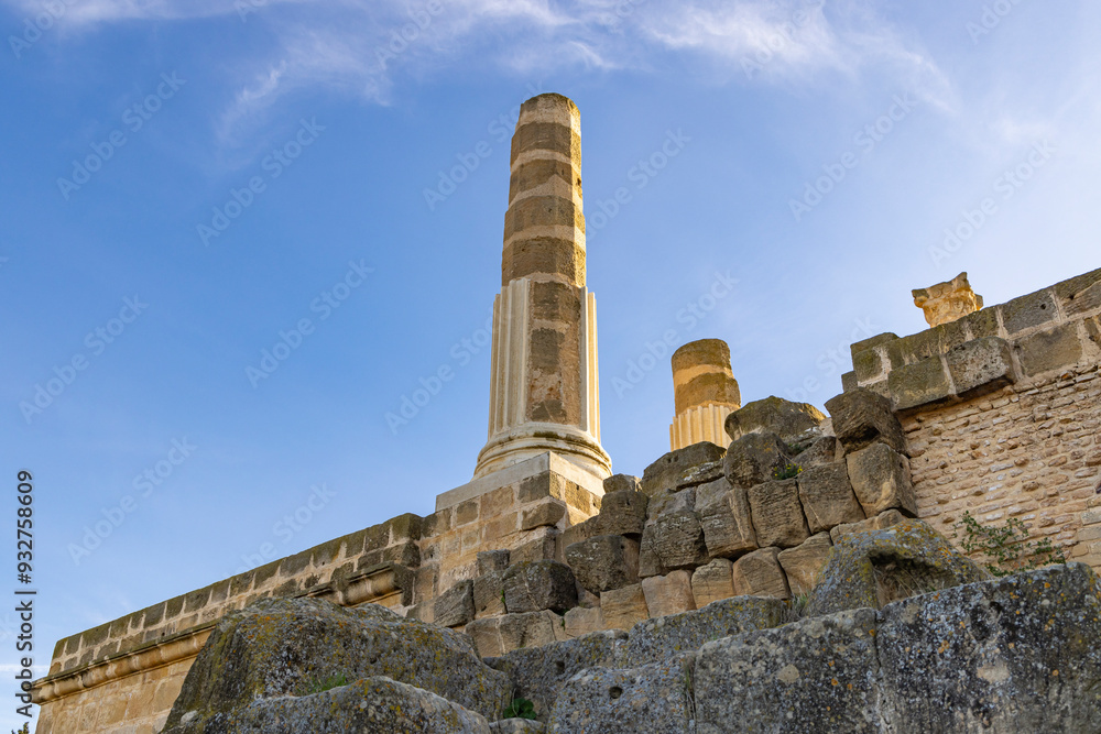 Ben Arous, Tunisia. Roman ruins at the Uthina Archaeological Site.