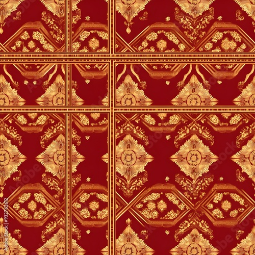 Popular Thai silk seamless pattern with a classic/traditional design.