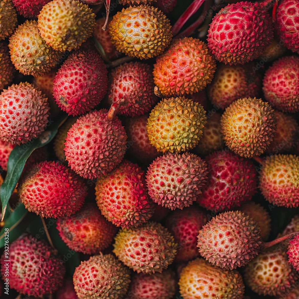 a lot of ripe juicy red lychee close up a lot of ripe juicy red lychee close up