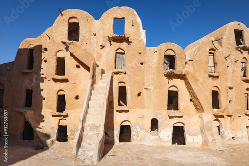 Tataouine, Tunisia. Ancient fortified Berber granary at Ksar Ouled Soltane, that was used as a set for the Star Wars movie, The Phantom Menace.