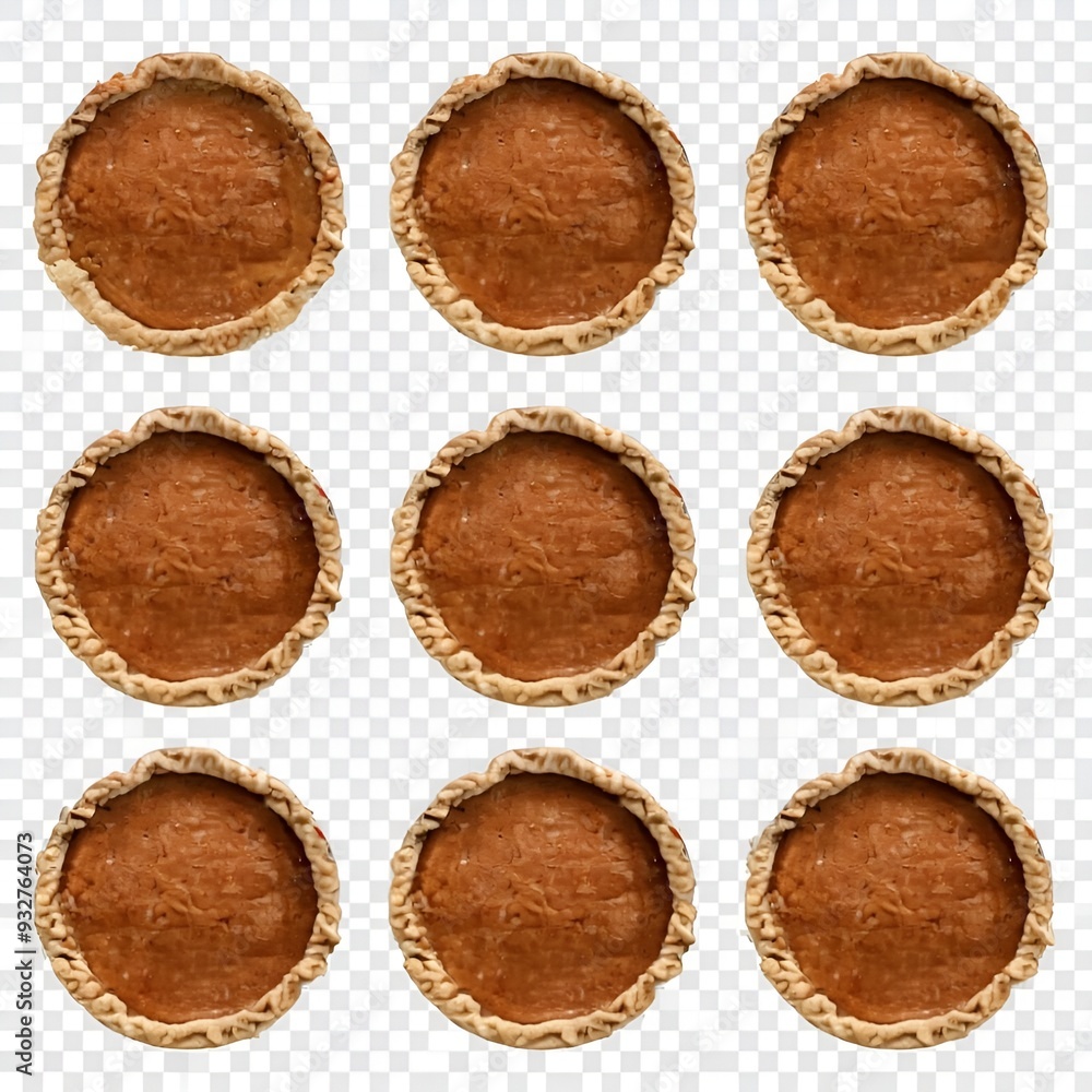 set-of-pumpkin-pies-isolated-on-transparent-background-top-view set-of-pumpkin-pies-isolated-on-transparent-background-top-view