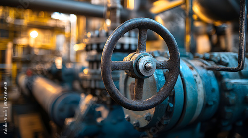 "Close-Up of Gas Lines in an Industrial Plant, Showcasing the Complex Network and Industrial Infrastructure Essential for Gas Distribution"