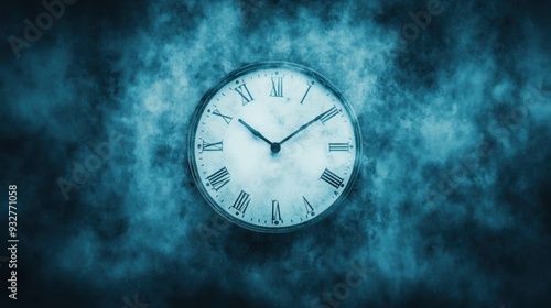 Wallpaper Mural Ethereal Clock Stuck at Midnight Surrounded by Mysterious Fog and Shadows Torontodigital.ca