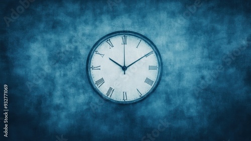 Wallpaper Mural A Dark, Mysterious Clock Stuck at Midnight, Time Frozen in Blue Hues Torontodigital.ca