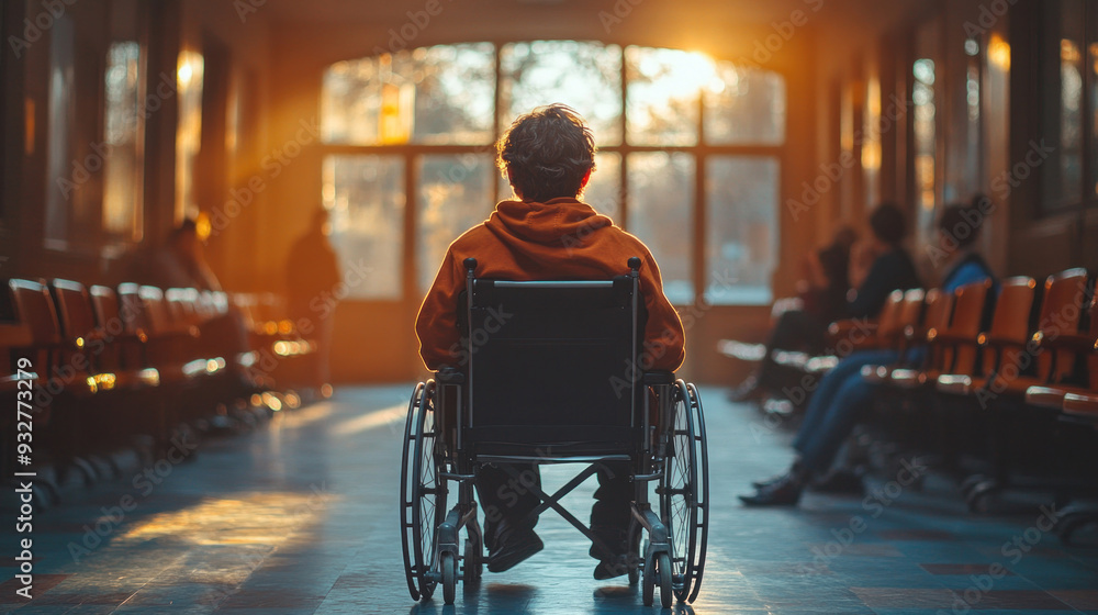Obraz premium A person with a disability sharing their experiences with transportation barriers in a public forum.