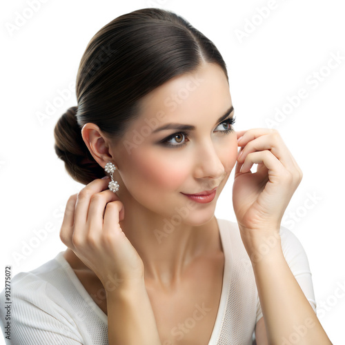 Woman gently applying lipstick, adding the finishing touch to her makeup