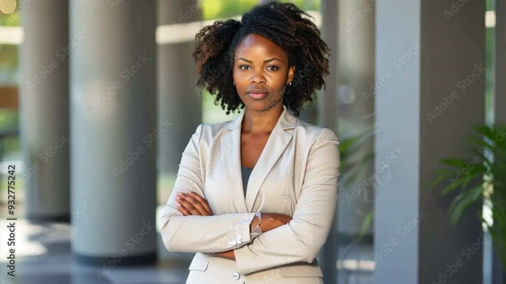 Confident African American business woman with arms crossed Confident African American business woman with arms crossed