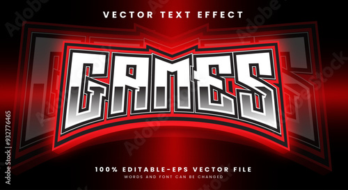 Games 3D editable Text Effect Template with Sport Style photo