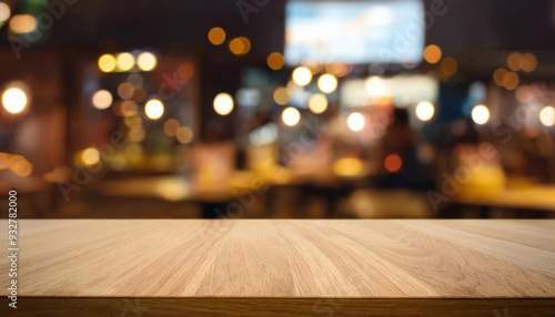 Table in front, Cafe in back, Evening