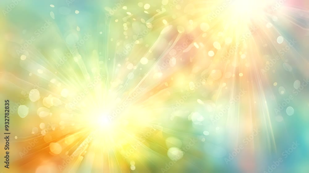 Abstract Light Burst with Bokeh and Pastel Colors Abstract Light Burst with Bokeh and Pastel Colors