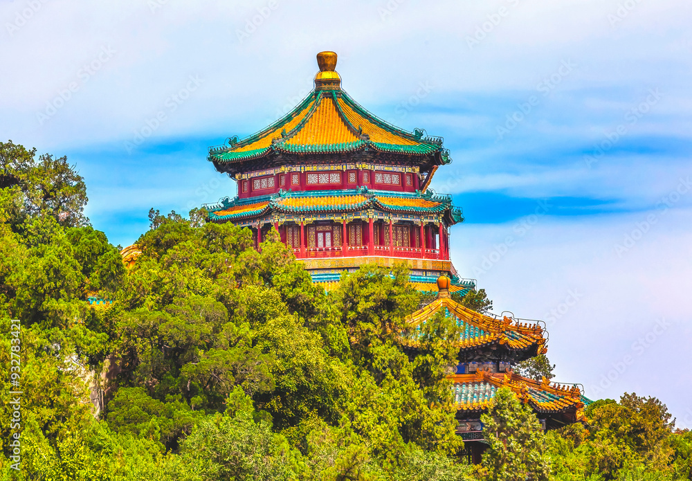 Longevity Hill, Tower of Fragrance of Buddha Pagoda, Summer Palace, Beijing, China. Longevity Hill, Tower of Fragrance of Buddha Pagoda, Summer Palace, Beijing, China.