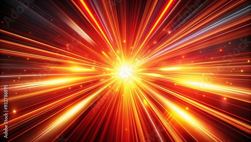 Dynamic and vibrant anime-style red and orange light streaks creating a sense of speed and energy