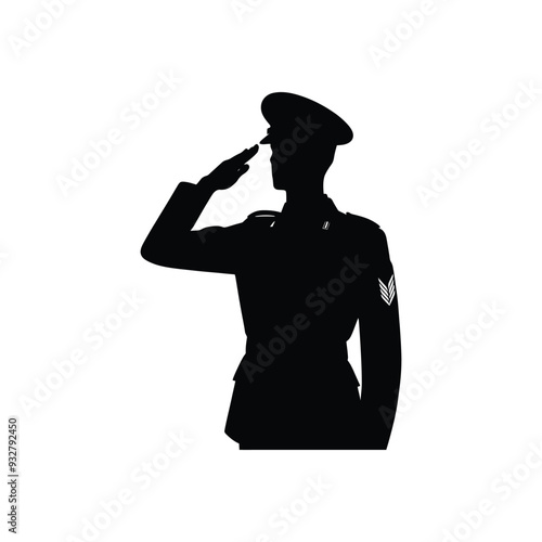 Crisp Soldier Salute Silhouette Vector: Essential for Patriotic Designs, Military Decor, and Graphic Art
