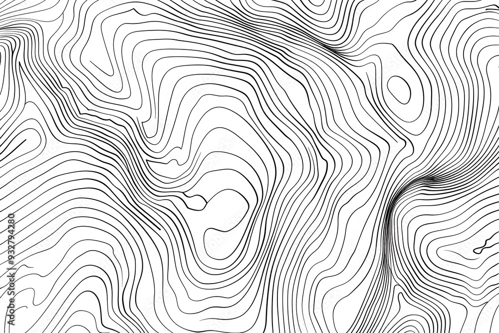 Topographic line patterns, a topography map background with contour lines in a vector illustration. Topographical line art texture. High contrast black and white background. Flat design. Topographic line patterns, a topography map background with contour lines in a vector illustration. Topographical line art texture. High contrast black and white background. Flat design.