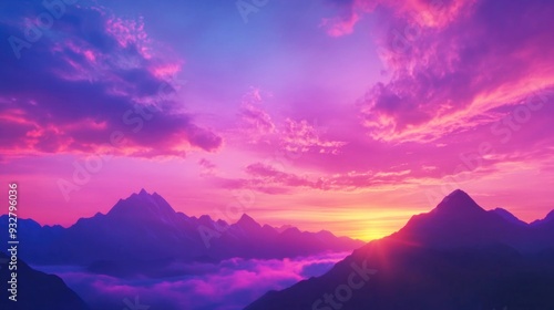 Mountain Range Sunset