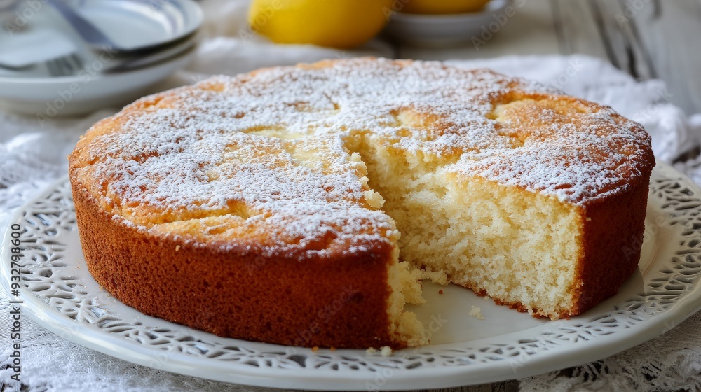 Delicious Lemon Cake with Powdered Sugar Delicious Lemon Cake with Powdered Sugar