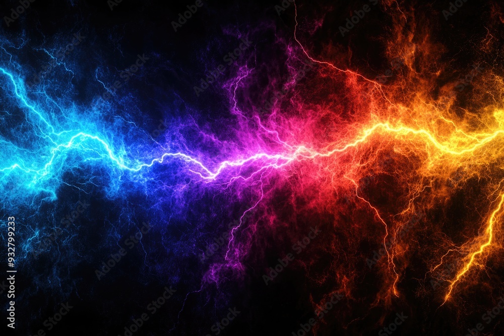 Fototapeta premium Colorful Lightning Streaks