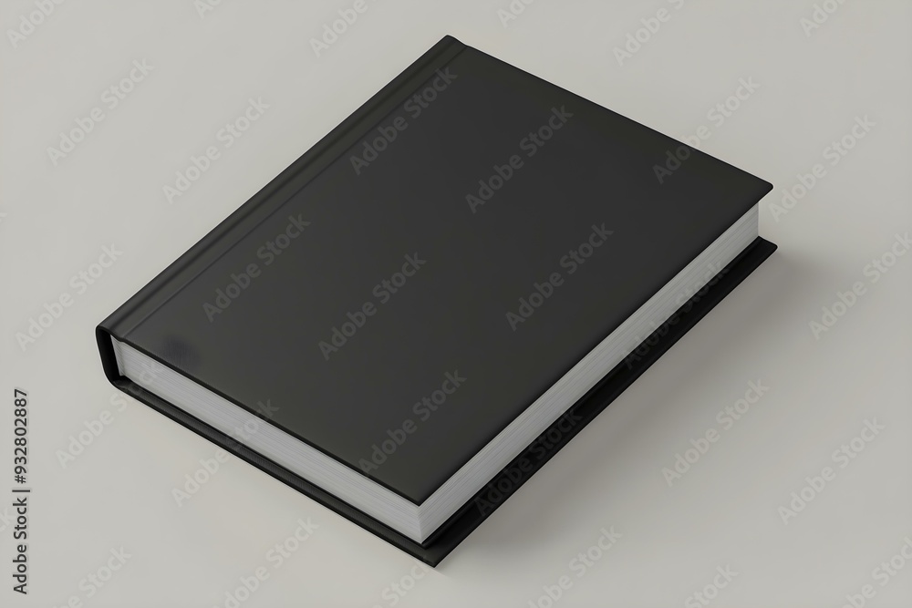 Black Landscape Book Mockup, 3D rendered dark rectangular book, notebook isolated on a light background Black Landscape Book Mockup, 3D rendered dark rectangular book, notebook isolated on a light background