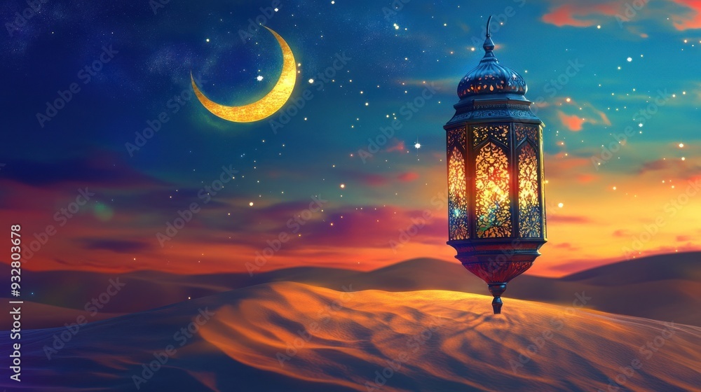 A Lantern Under a Crescent Moon A Lantern Under a Crescent Moon