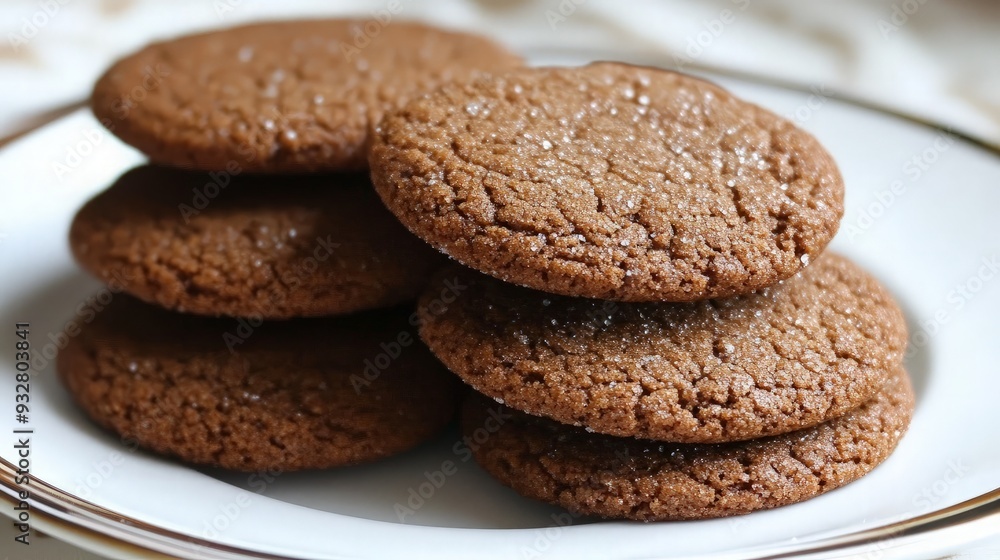 Homemade Gingerbread Cookies on a White Plate Homemade Gingerbread Cookies on a White Plate