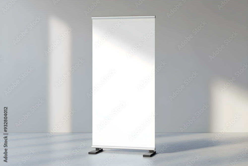 Blank roll-up banner mockup 3d rendering Blank roll-up banner mockup 3d rendering