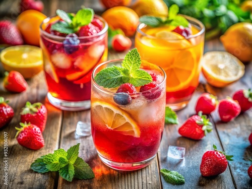 vibrant colorful refreshment summer drink