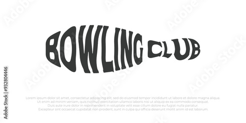 bowling club logo template typography in pin ball. bowling ball icon vector illustration design