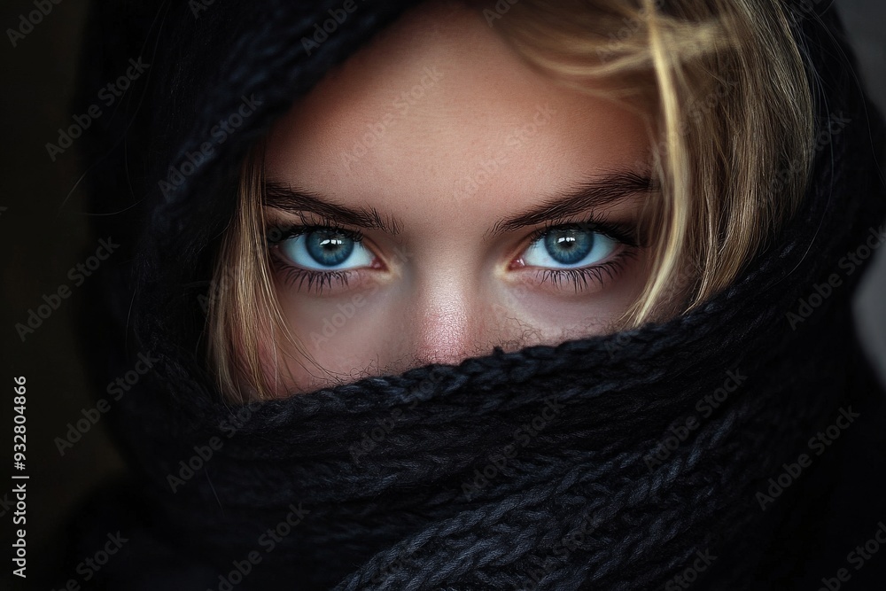 Close Up Portrait of a Woman with Blue Eyes Close Up Portrait of a Woman with Blue Eyes