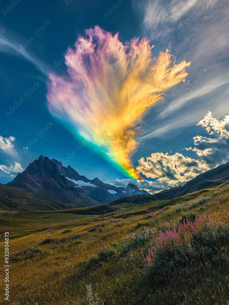Obraz premium Rainbow sky cloud