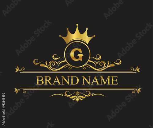 An illustration of a royal crown element design
